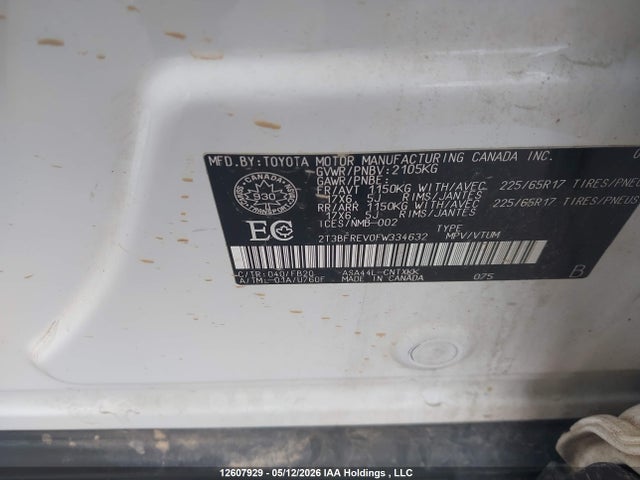 Продажа на аукционе авто 2015 Toyota Rav4 Le, vin: 2T3BFREV0FW334632, номер лота: 12607929