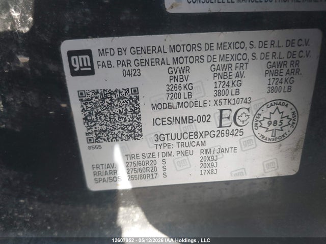 3GTUUCE8XPG269425 GMC SIERRA 1500