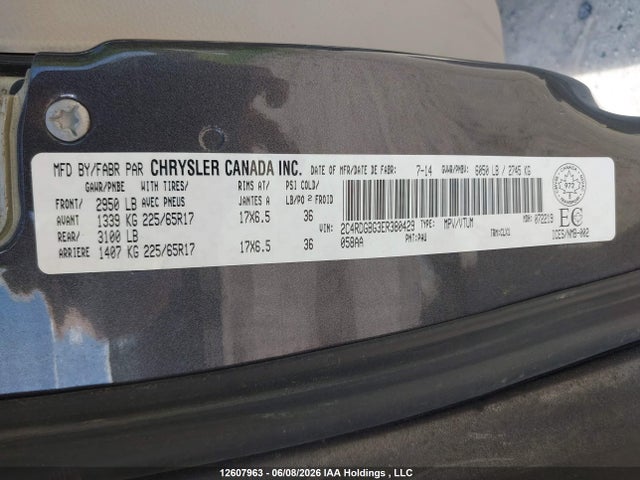 Продаж на аукціоні авто 2014 Dodge Grand Caravan Se/sxt, vin: 2C4RDGBG3ER380429, номер лоту: 12607963