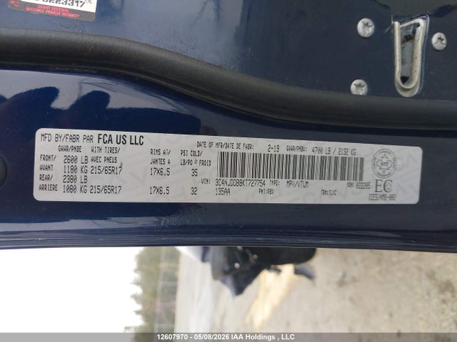 Aukcja sprzedaży 2019 Jeep Compass Trailhawk, vin: 3C4NJDDB8KT727754, numer aukcji: 12607970