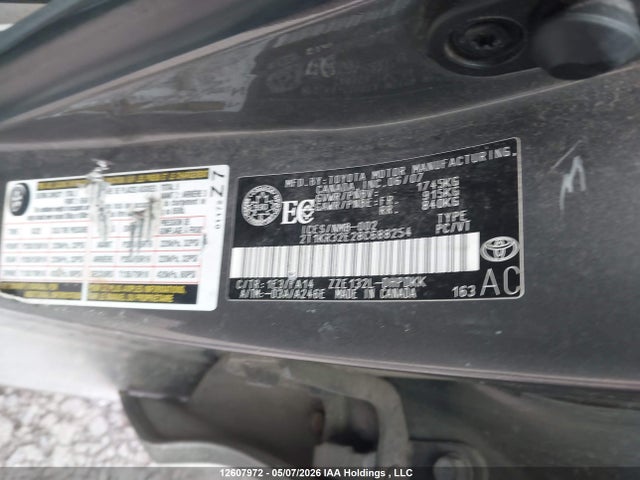 Aukcja sprzedaży 2008 Toyota Matrix Xr, vin: 2T1KR32E28C688254, numer aukcji: 12607972