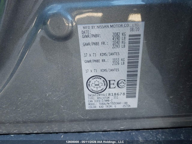 5N1AT2MT4LC818678 Nissan ROGUE S
