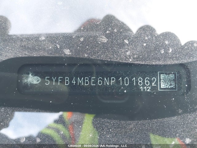 12608038 :رقم المزاد ، 5YFB4MBE6NP101862 vin ، 2022 Toyota Corolla مزاد بيع