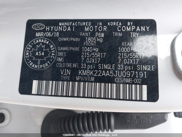 KM8K22AA5JU097191 Hyundai Kona Sel
