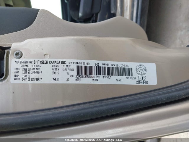 12608055 :رقم المزاد ، 2C4RDGBG9ER100934 vin ، 2014 Dodge Grand Caravan Se مزاد بيع