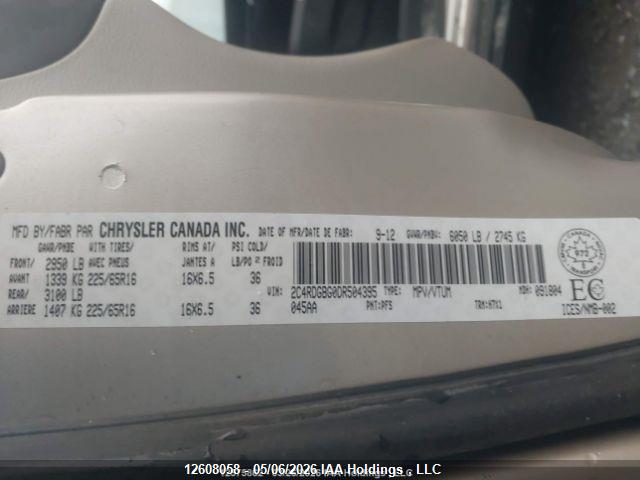Aukcja sprzedaży 2013 Dodge Grand Caravan Se/sxt, vin: 2C4RDGBG0DR504395, numer aukcji: 12608058