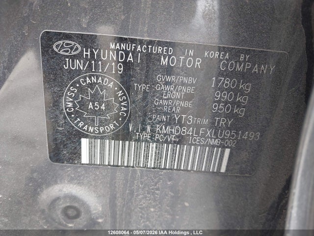 2020 Hyundai Elantra Sel/value/limited მანქანა იყიდება აუქციონზე, vin: KMHD84LFXLU951493, აუქციონის ნომერი: 12608064