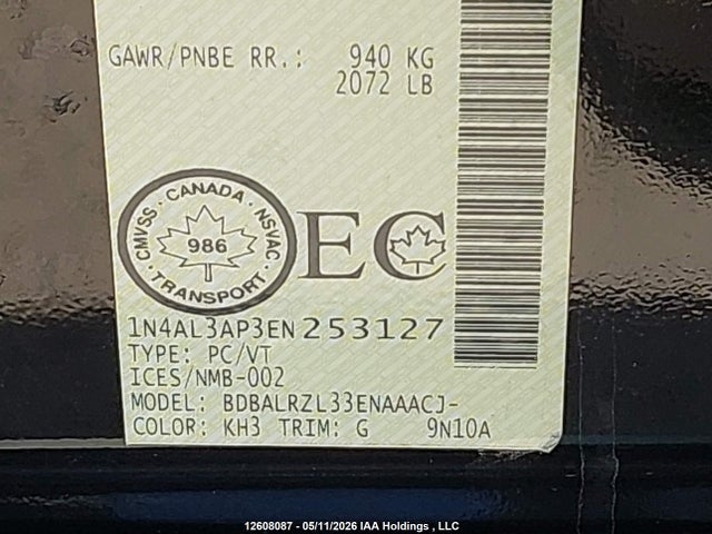 Продажа на аукционе авто 2014 Nissan Altima 2.5/s/sv/sl, vin: 1N4AL3AP3EN253127, номер лота: 12608087