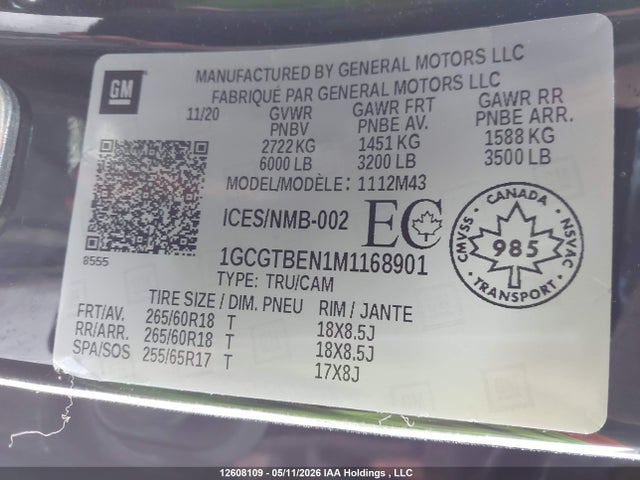 1GCGTBEN1M1168901 Chevrolet Colorado