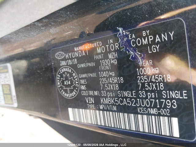 KM8K5CA52JU071793 Hyundai Kona Ultimate