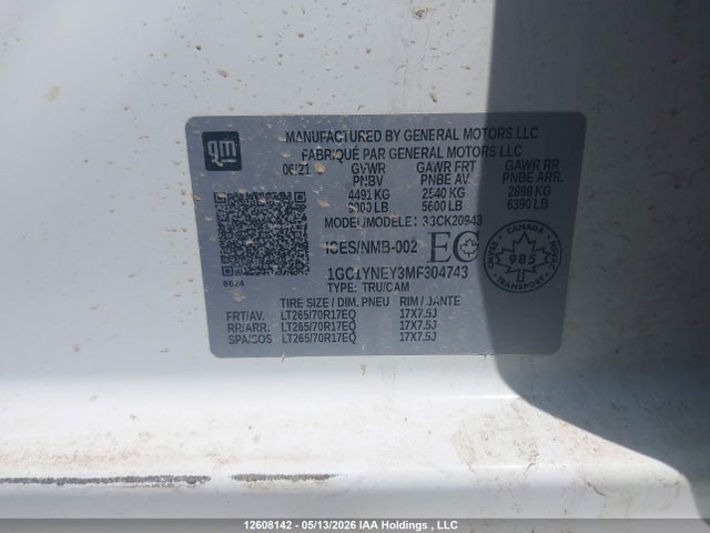1GC1YNEY3MF304743 Chevrolet Silverado K2500 Heavy Duty Lt