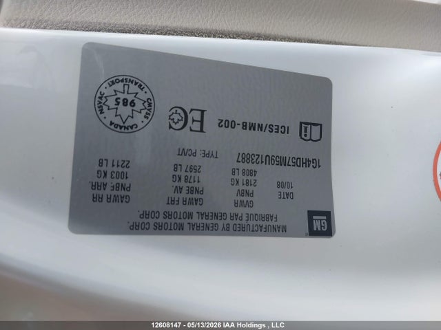 Продажа на аукционе авто 2009 Buick Lucerne Cxl, vin: 1G4HD57M59U123887, номер лота: 12608147
