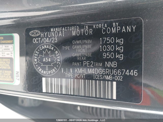 Продажа на аукционе авто 2024 Hyundai Elantra Preferred W/tech Package, vin: KMHLM4DG6RU667446, номер лота: 12608151