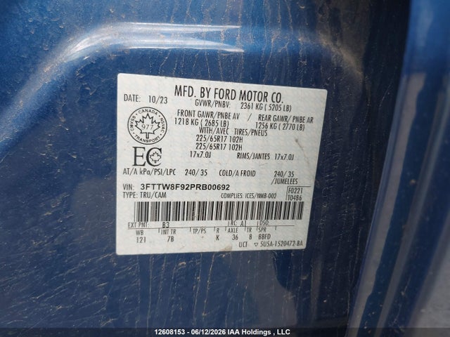 Продаж на аукціоні авто 2023 Ford Maverick Xlt, vin: 3FTTW8F92PRB00692, номер лоту: 12608153