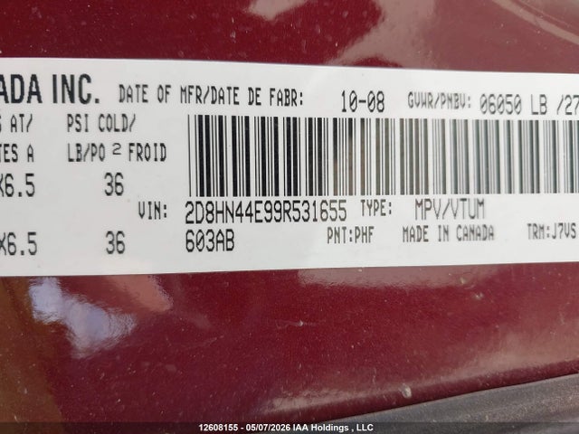 Aukcja sprzedaży 2009 Dodge Grand Caravan Se, vin: 2D8HN44E99R531655, numer aukcji: 12608155