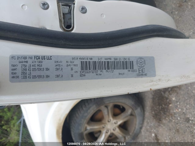 Продаж на аукціоні авто 2017 Dodge Journey Crossroad, vin: 3C4PDDGG3HT627237, номер лоту: 12598070