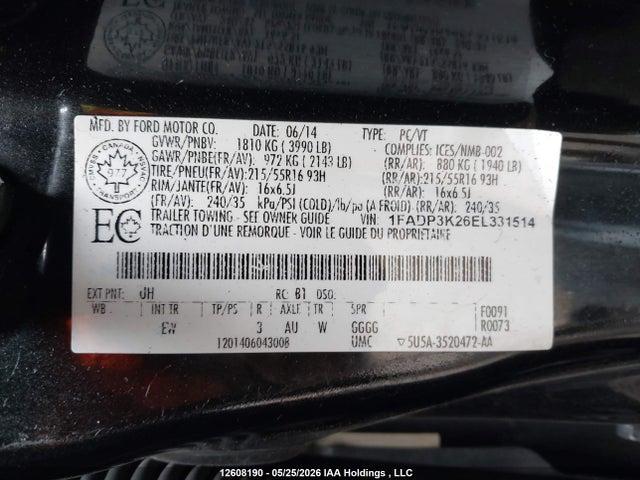 Продаж на аукціоні авто 2014 Ford Focus Se, vin: 1FADP3K26EL331514, номер лоту: 12608190