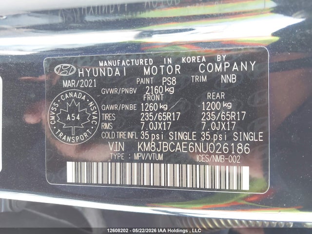 Hyundai TUCSON SEL 2022 KM8JBCAE6NU026186 Image 9