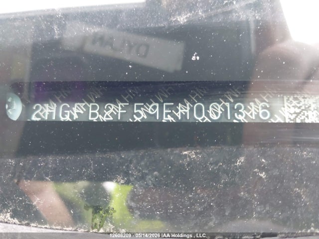 12608209 :رقم المزاد ، 2HGFB2F59EH001316 vin ، 2014 Honda Civic Ex مزاد بيع