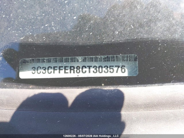 12608226 :رقم المزاد ، 3C3CFFER8CT303576 vin ، 2012 Fiat 500 Lounge مزاد بيع