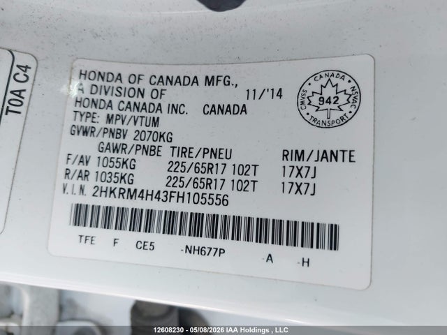 2HKRM4H43FH105556 Honda CR-V SE