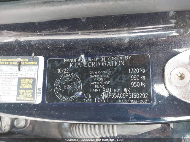 12608263 :رقم المزاد ، KNAF55AC9P5160292 vin ، 2023 Kia Forte Ex مزاد بيع