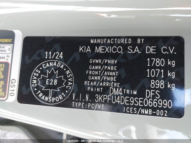 12608283 :رقم المزاد ، 3KPFU4DE9SE066990 vin ، 2025 Kia K4 Ex/ex+ مزاد بيع
