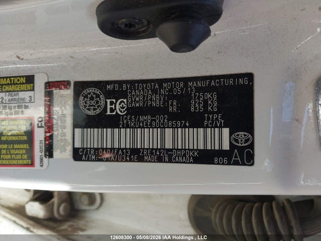 Aukcja sprzedaży 2013 Toyota Corolla Matrix, vin: 2T1KU4EE9DC085974, numer aukcji: 12608300