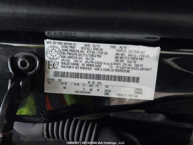 Продажа на аукционе авто 2014 Ford Focus Se, vin: 1FADP3F2XEL200807, номер лота: 12608307