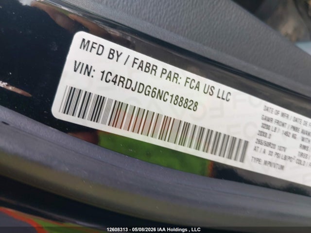 Aukcja sprzedaży 2022 Dodge Durango Gt, vin: 1C4RDJDG6NC188828, numer aukcji: 12608313