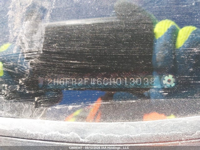 Продажа на аукционе авто 2012 Honda Civic Lx, vin: 2HGFB2F46CH013038, номер лота: 12608347