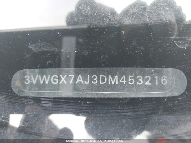 Aukcja sprzedaży 2013 Volkswagen Jetta, vin: 3VWGX7AJ3DM453216, numer aukcji: 12608353