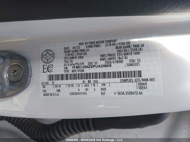 1FMCU9NZ8PUA29869 Ford Escape St-line Select