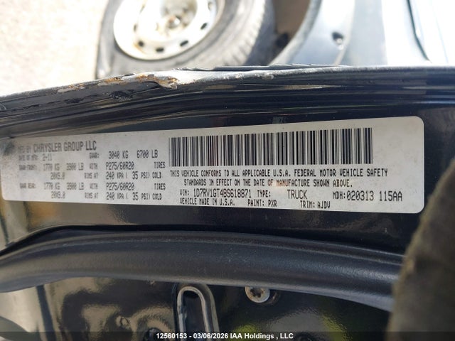 Продаж на аукціоні авто 2011 Ram Ram 1500 Sport, vin: 1D7RV1GT4BS618871, номер лоту: 12560153