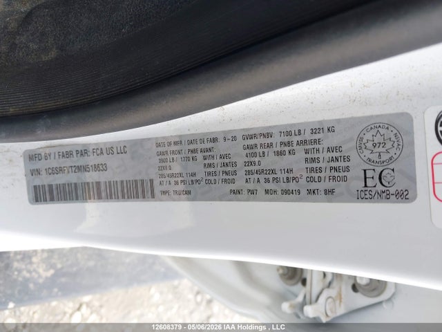1C6SRFVT2MN518633 RAM 1500 Sport