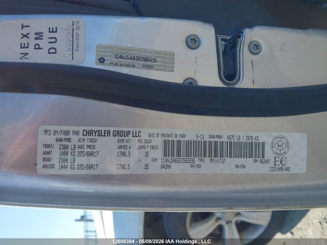 12608384 :رقم المزاد ، 1C4NJDAB3ED565935 vin ، 2014 Jeep Compass Sport مزاد بيع