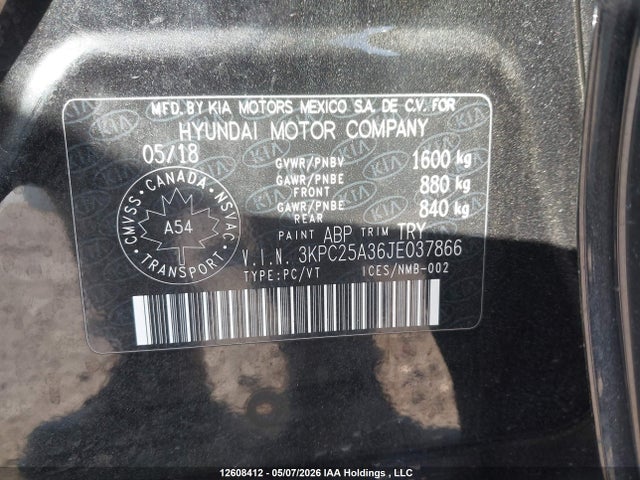 Aukcja sprzedaży 2018 Hyundai Accent Se/sel, vin: 3KPC25A36JE037866, numer aukcji: 12608412