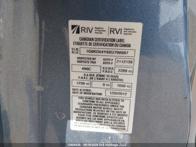 1999 Cadillac Deville Standard მანქანა იყიდება აუქციონზე, vin: 1G6KD54Y6XU798987, აუქციონის ნომერი: 12608428