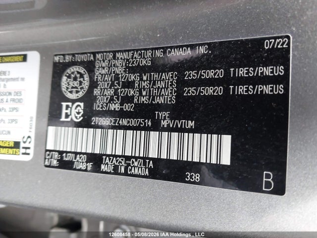 2T2GGCEZ4NC007514 Lexus NX 350