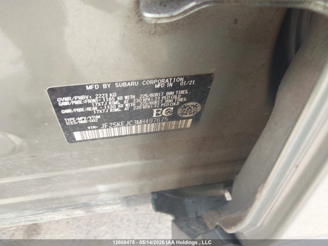 Продажа на аукционе авто 2021 Subaru Forester Touring, vin: JF2SKEJC3MH497675, номер лота: 12608475
