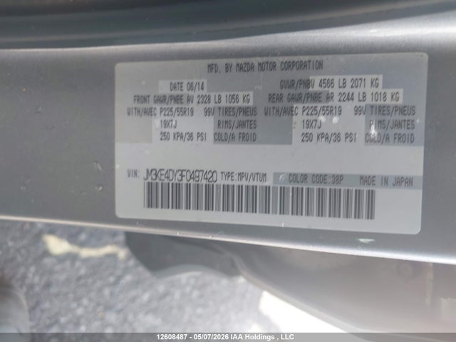 Aukcja sprzedaży 2015 Mazda Cx-5 Gt, vin: JM3KE4DY3F0497420, numer aukcji: 12608487