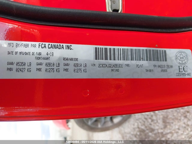 Dodge CHARGER GT 2018 2C3CDXJG2JH281631 Image 9