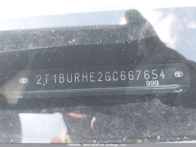 2T1BURHE2GC667654 Toyota Corolla S