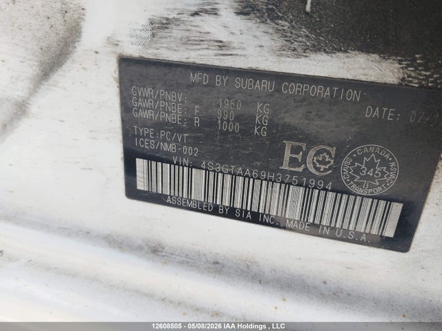 4S3GTAA69H3751994 Subaru Impreza Convenience