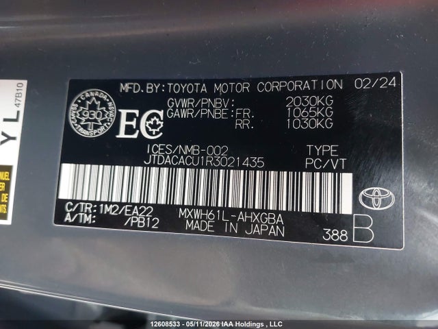 2024 Toyota Prius Prime Se/xse/xse Premium მანქანა იყიდება აუქციონზე, vin: JTDACACU1R3021435, აუქციონის ნომერი: 12608533