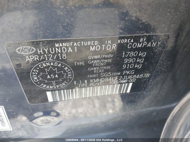 2018 Hyundai Elantra Limited მანქანა იყიდება აუქციონზე, vin: KMHD84LF2JU684878, აუქციონის ნომერი: 12608544