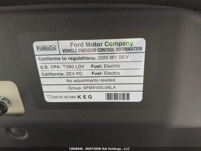 Продаж на аукціоні авто 2025 Ford Mustang Mach-e Select, vin: 3FMTK1S52SMA59438, номер лоту: 12608546