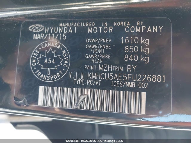 Hyundai ACCENT GLS 2015 KMHCU5AE5FU226881 Image 21