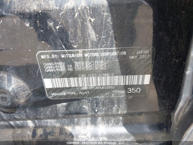 JA32U2FU8HU605860 Mitsubishi LANCER ES