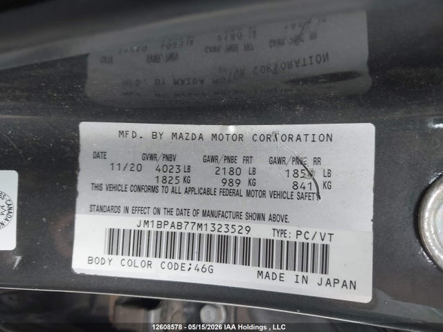 JM1BPAB77M1323529 Mazda 3 SELECT